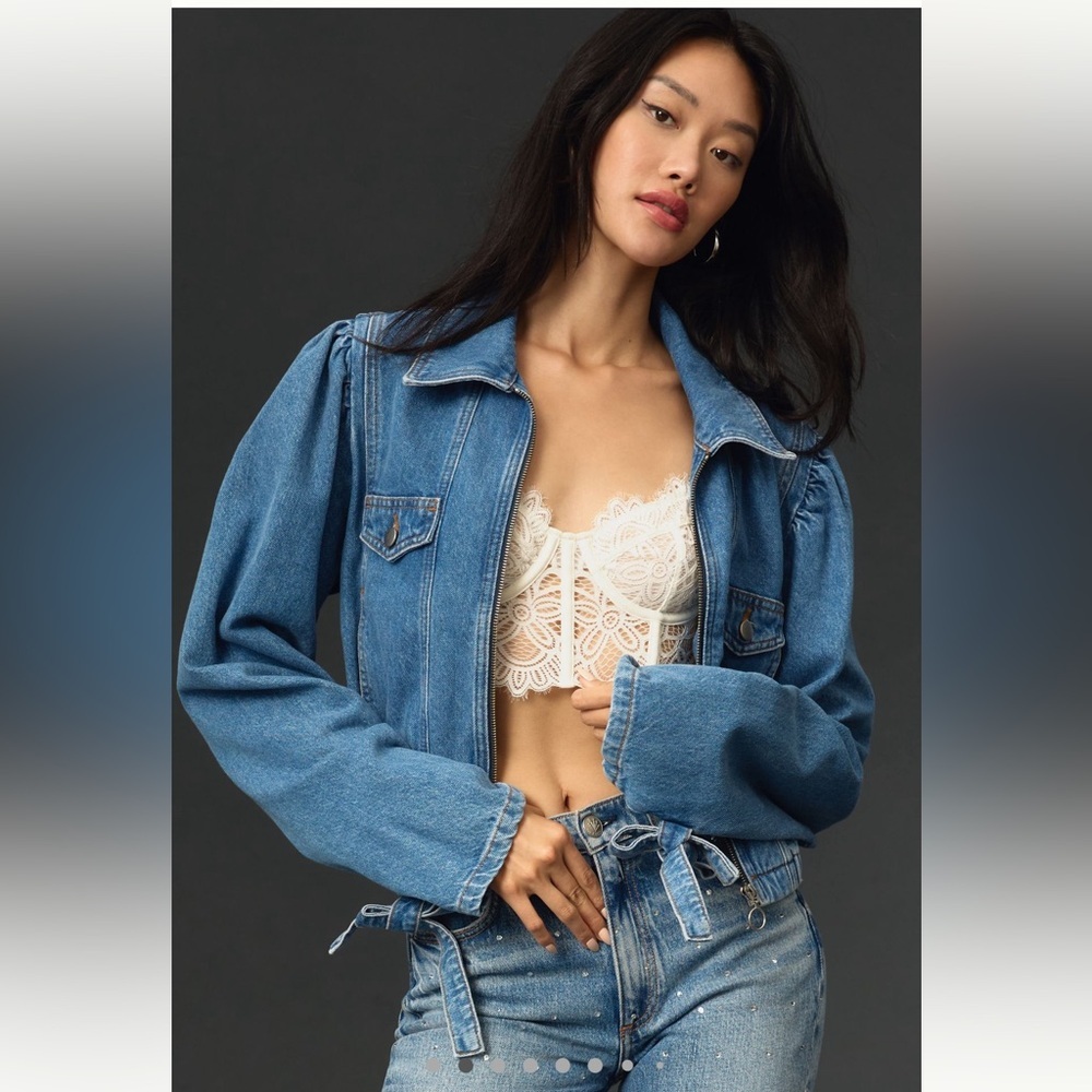 NWT Anthropologie Maeve Light Blue Denim Jacket